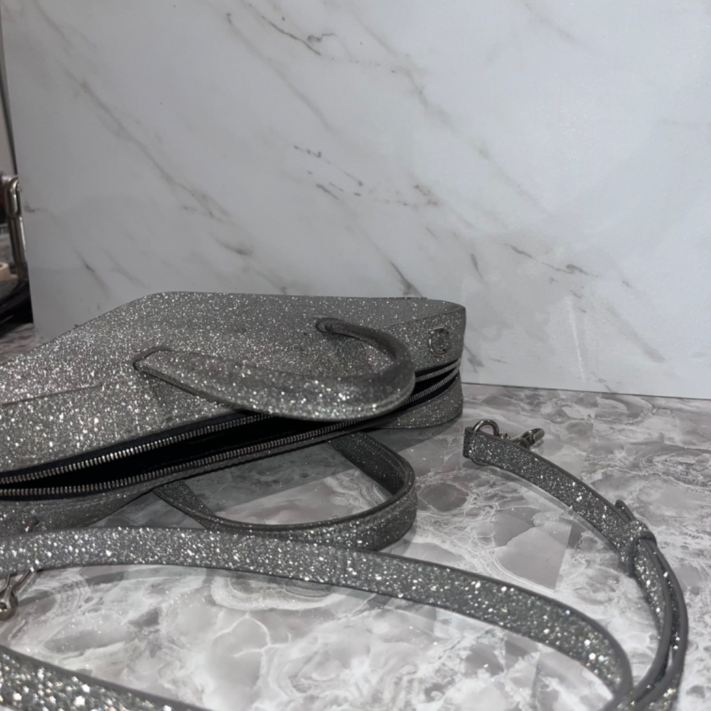 Balenciaga glitter silver triangle crossbody bag - Picture 7 of 10